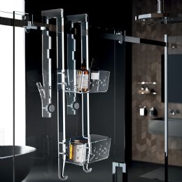Accessori doccia Portaoggetti 2 piani con gancio e magnete