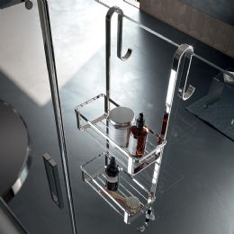 Accessori doccia Portaoggetti 2 piani con gancio e ventosa