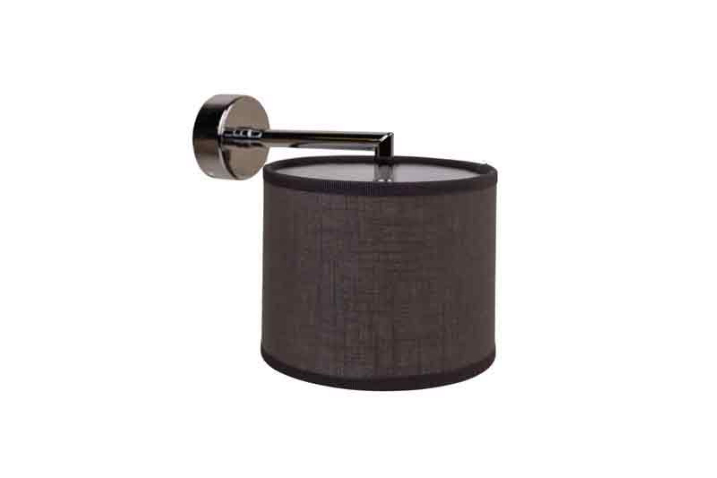 Applique TONDO con paralume in TESSUTO (colori disponibili paralume: beige - grigio - tortora) attacco lampada E14