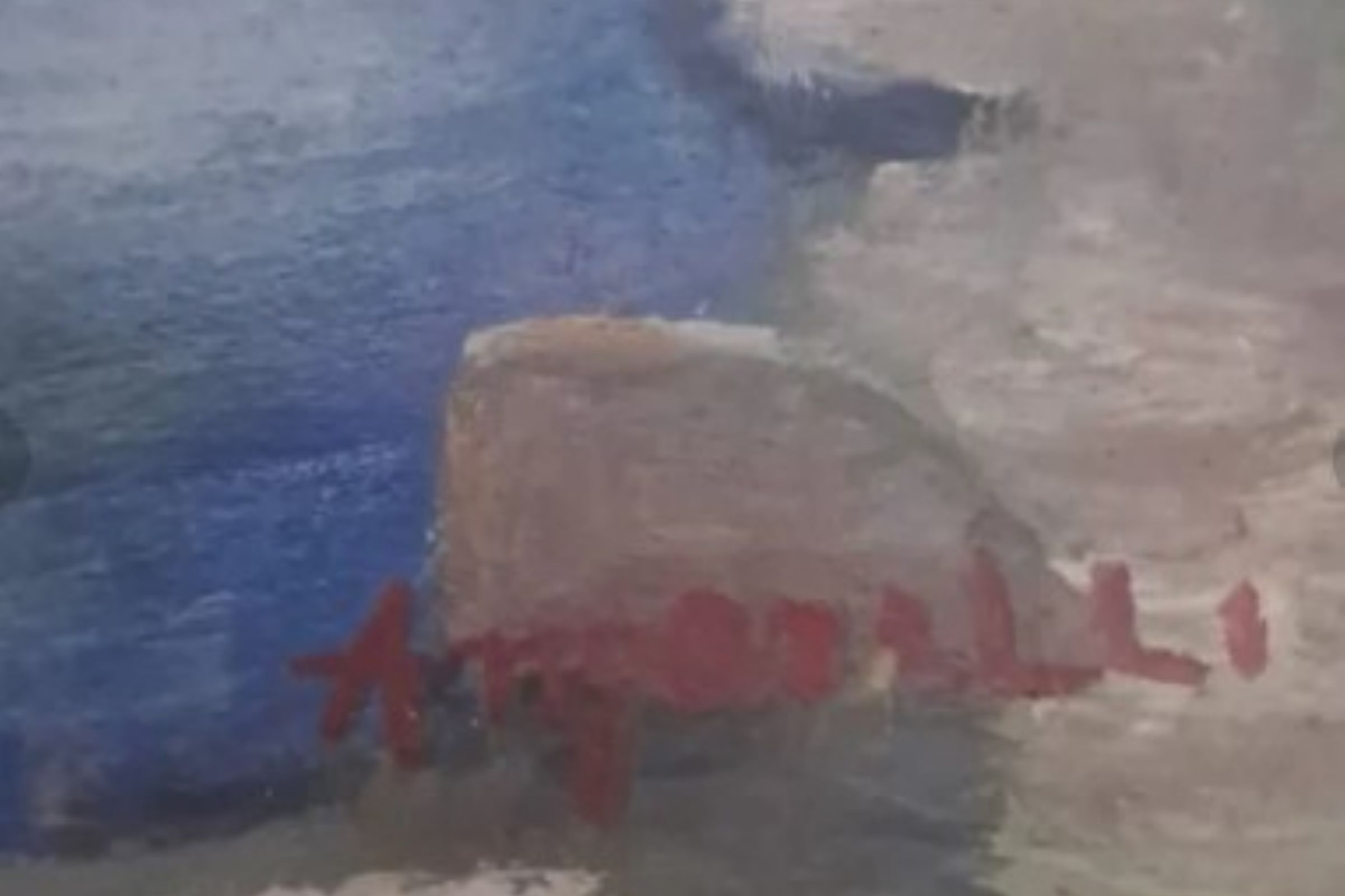 Quadro vintage paesaggio con fiume firmato cornice dorata